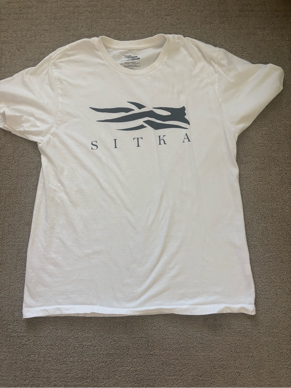 Sitka Men’s White Short-Sleeve Logo Tee